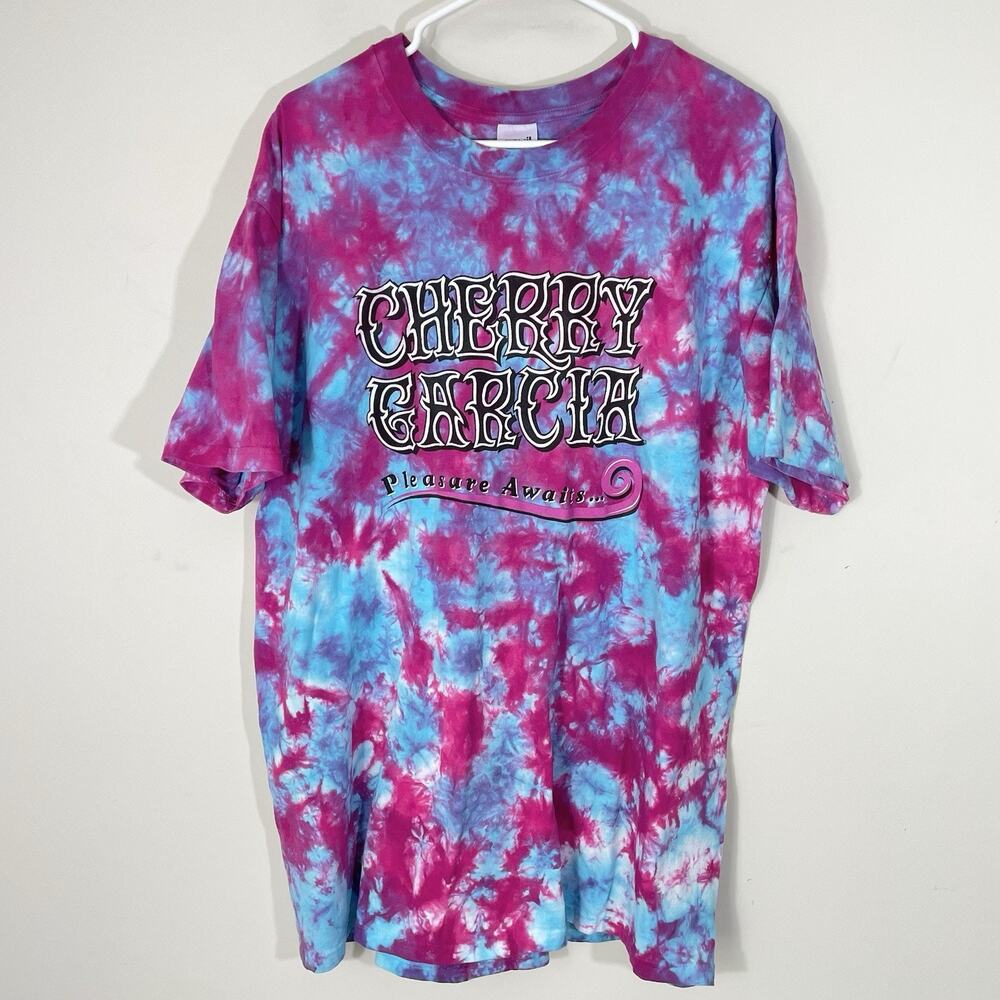 Vintage Ben And Jerrys Cherry Garcia Promo T Shirt Size XL Grateful Dead Tie Dye